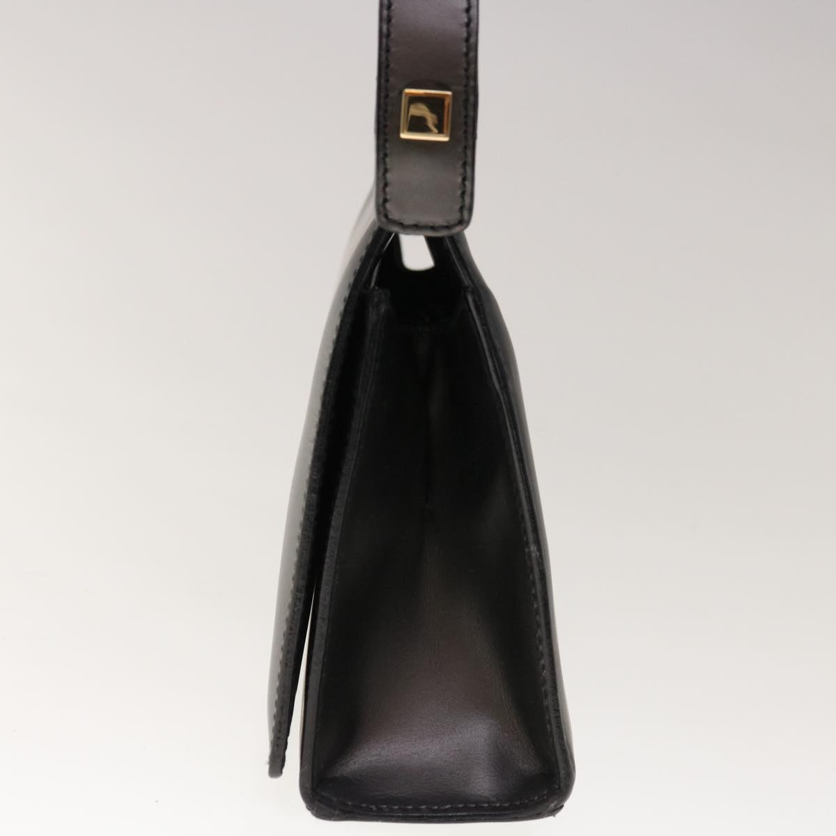 GUCCI Hand Bag Leather Black 10455