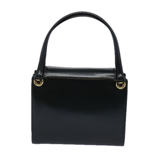 GUCCI Hand Bag Leather Black 10459