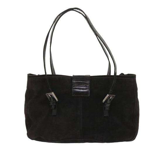 Luxury FendiShoulder Bag Suede Blackyk10461