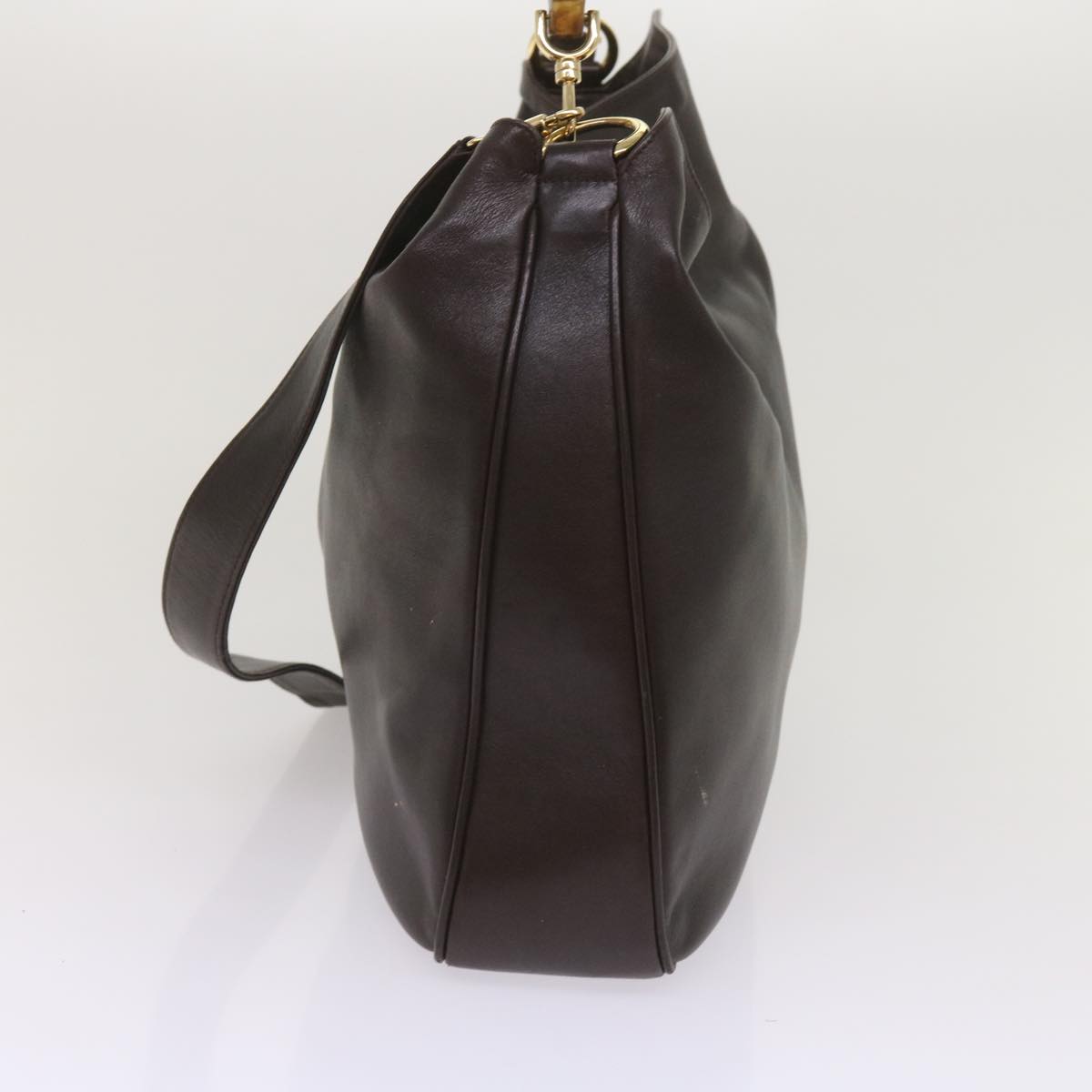 GUCCI Bamboo Shoulder Bag Leather 2way Brown 10516