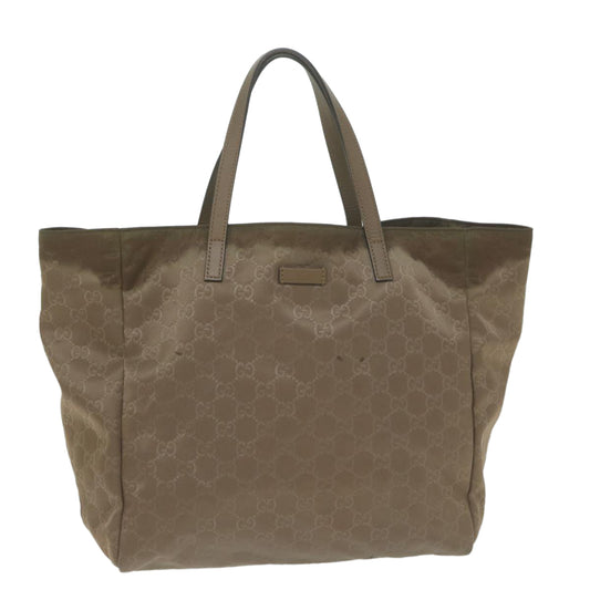 GUCCI GG Canvas Tote Bag Nylon Brown 10566