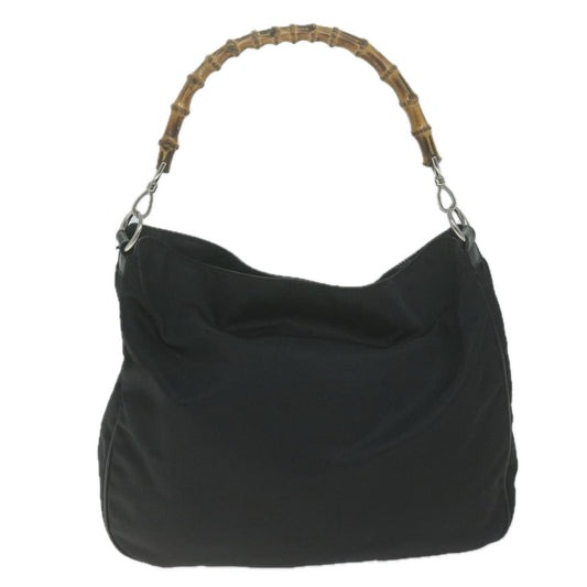 GUCCI Bamboo Shoulder Bag Canvas 2way Black 001 1014 1577 0 10586