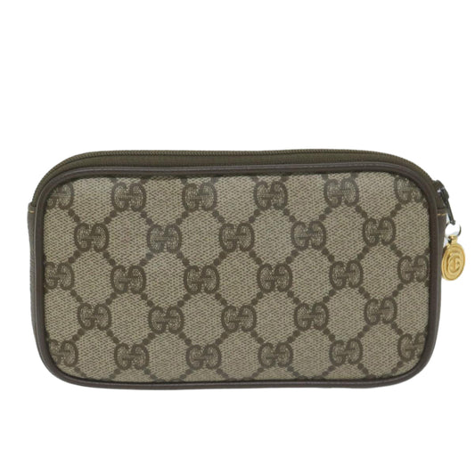 GUCCI GG Supreme Pouch PVC Leather Beige 039 084 0906 10591