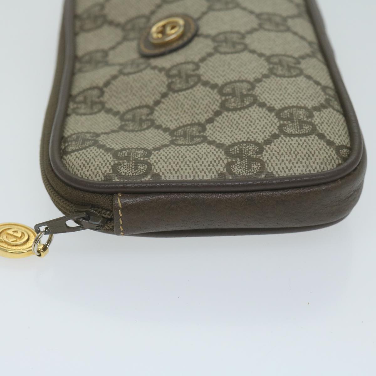 GUCCI GG Supreme Pouch PVC Leather Beige 039 084 0906 10591