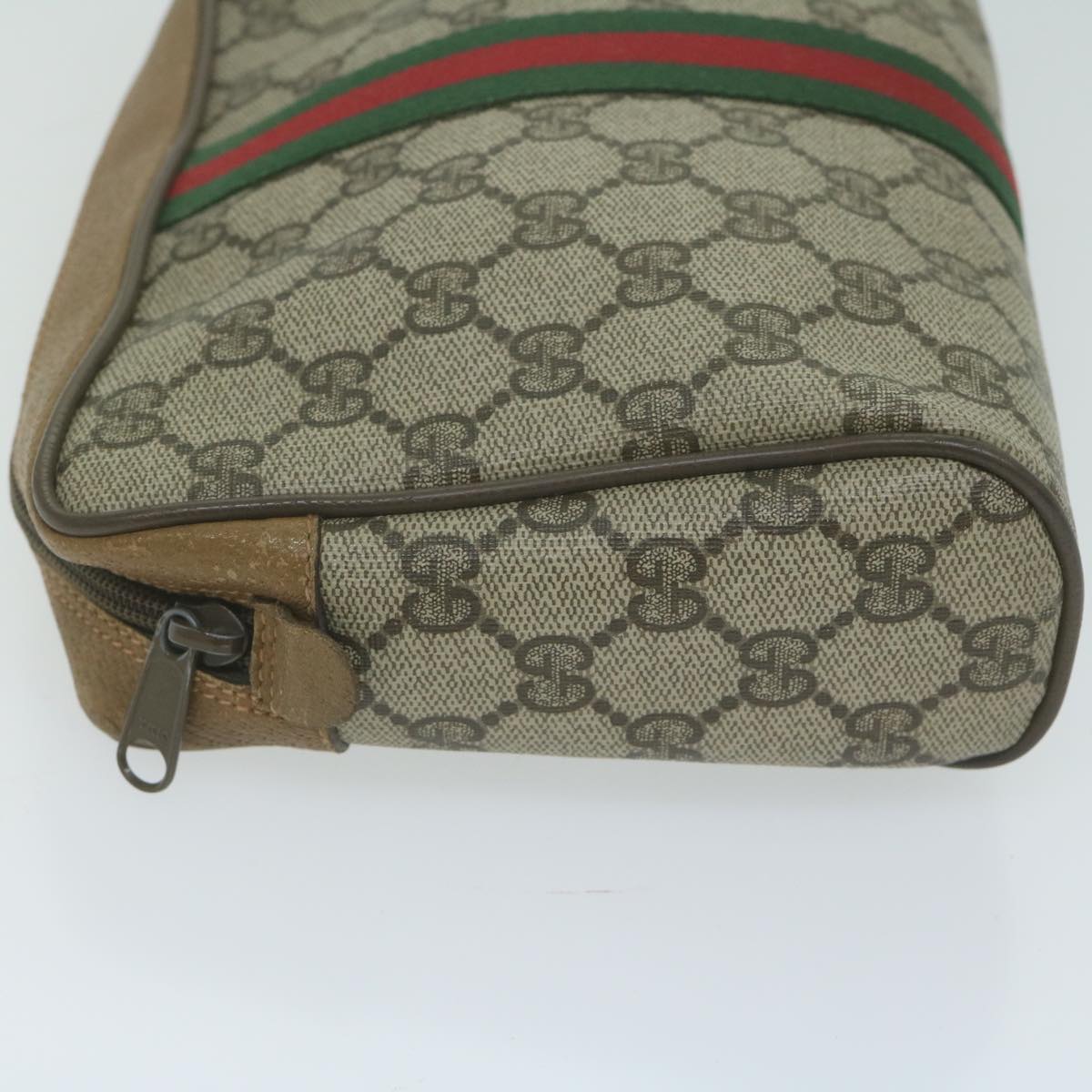 GUCCI GG Supreme Web Sherry Line Clutch Bag PVC Beige 89 01 012 10592
