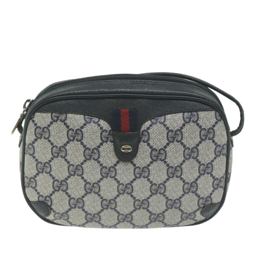 GUCCI GG Supreme Sherry Line Shoulder Bag PVC Red Navy 89 02 066 10601