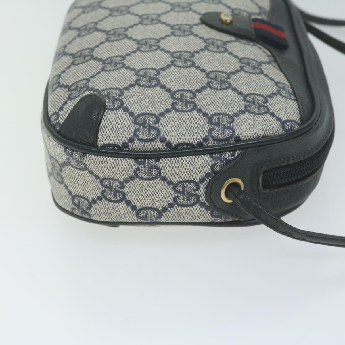 GUCCI GG Supreme Sherry Line Shoulder Bag PVC Red Navy 89 02 066 10601