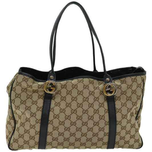 GUCCI GG Canvas GG Twins Tote Bag Beige 232957 10623