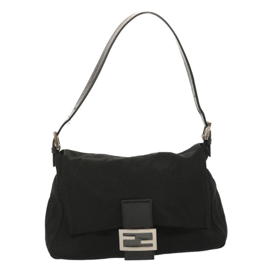 Luxury FendiMamma Baguette Shoulder Bag Nylon Blackyk11070