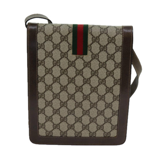 Luxury Gucci Trending 2025 GG Supreme Web Sherry Line Shoulder Bag PVC Beige Red Green 11580