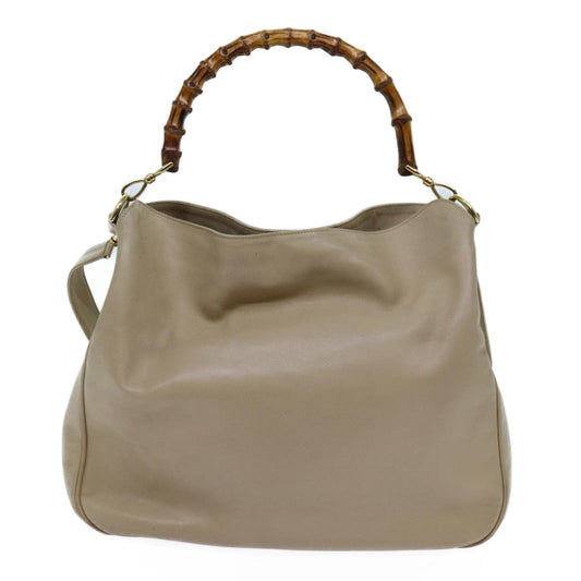 Luxury Gucci Trending 2025 Bamboo Hand Bag Leather 2way Beige 001 1781 1577 11917
