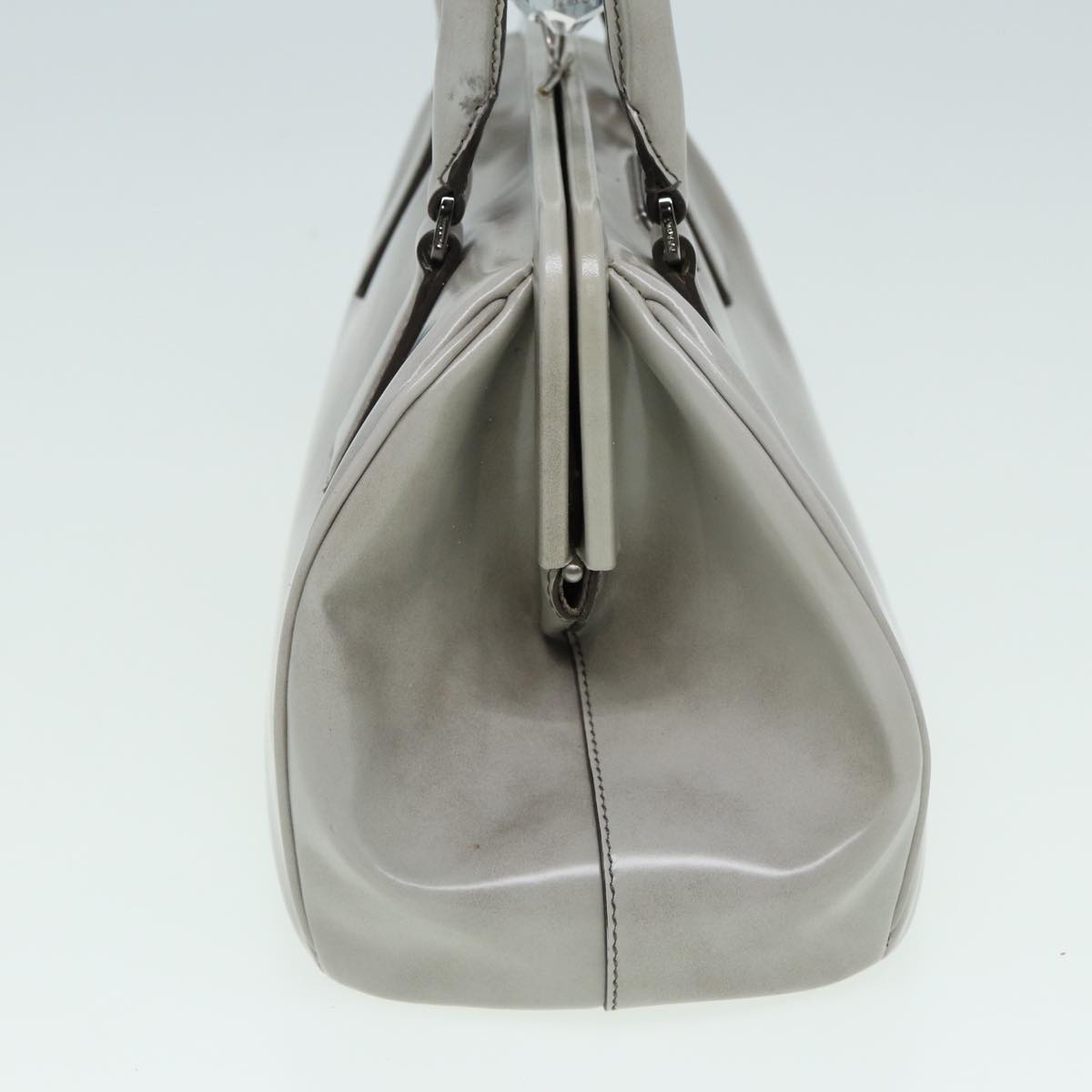 Luxury Prada Hand Bag Patent leather Gray yk13975
