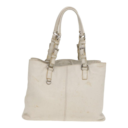Luxury Prada Tote Bag Leather 2way White yk14111