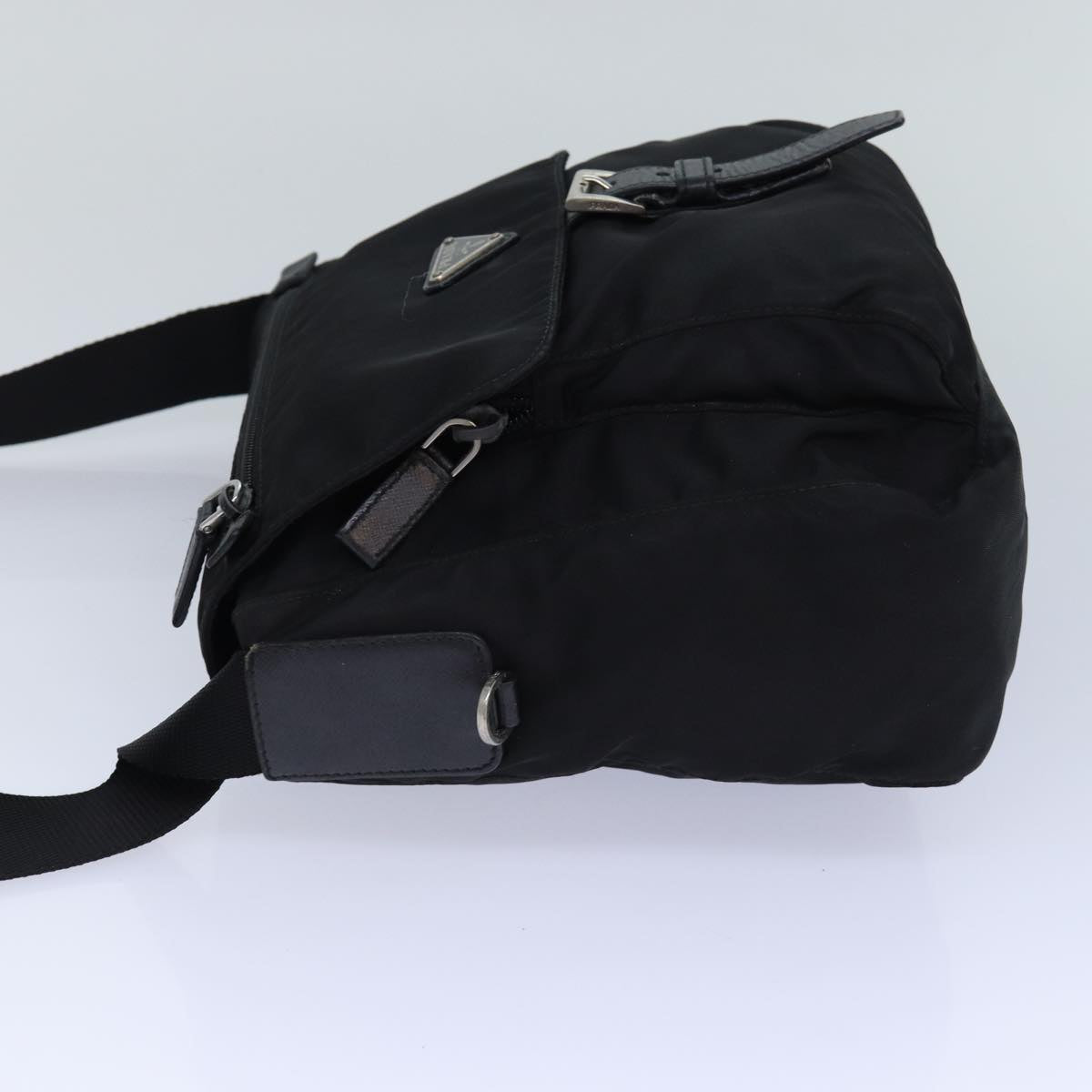 Luxury Prada Shoulder Bag Nylon Black Silver yk14181