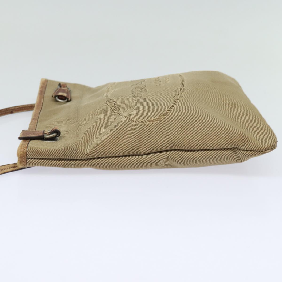 Luxury Prada Shoulder Bag Canvas Beige Silver yk14232