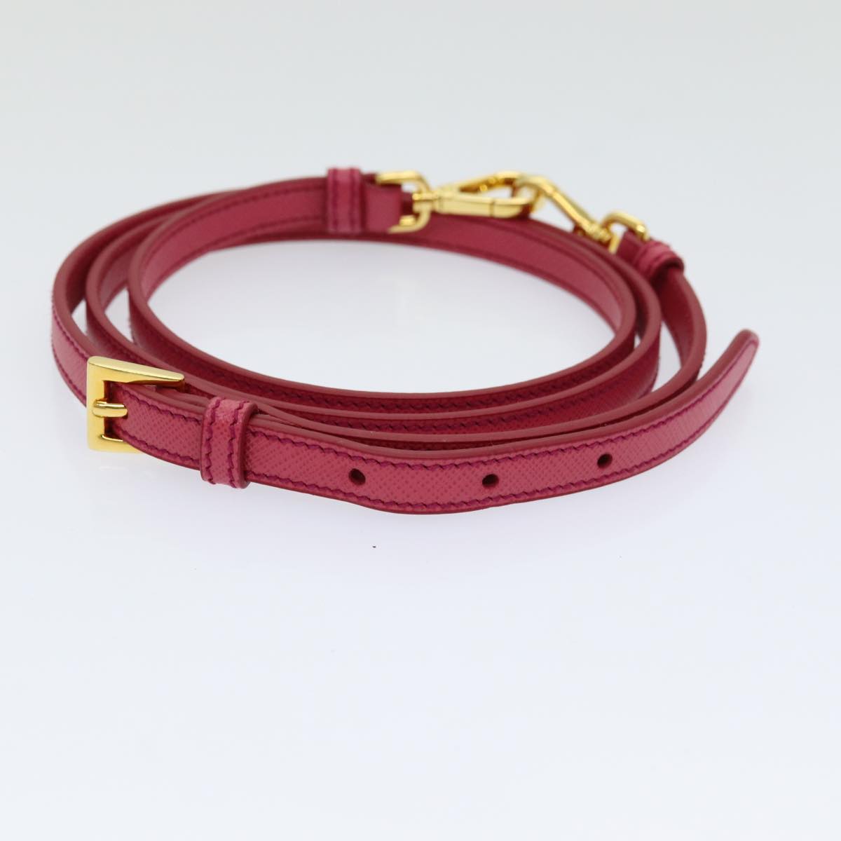 Luxury Prada Adjustable Shoulder Strap Safiano leather 43.3""-47.6"" Pink yk14257