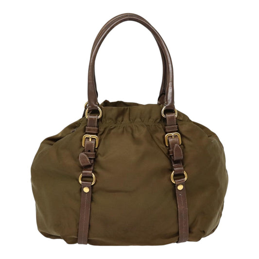 Luxury Prada Tote Bag Nylon Gold Brown yk14427