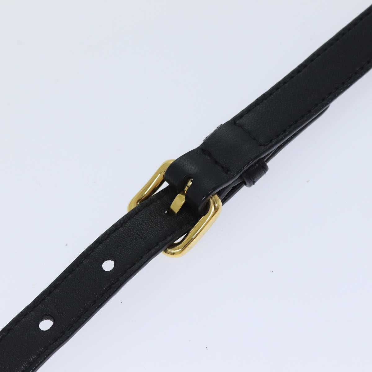 Luxury Prada Adjustable Shoulder Strap Leather 40.2""-44.1"" Black yk14466