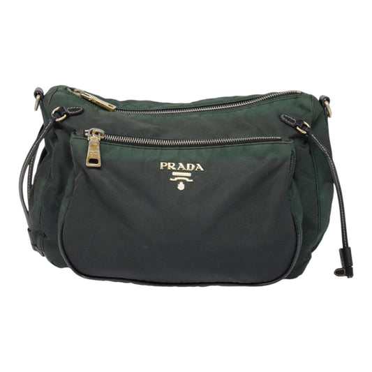 Luxury Prada Shoulder Bag Nylon Khaki Gold yk14470