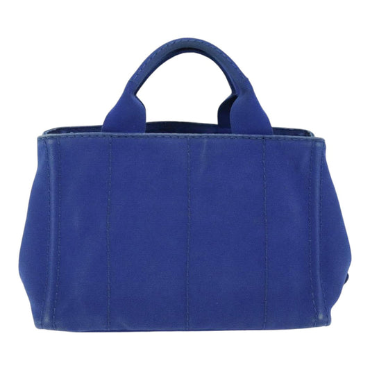 Luxury Prada Canapa PM Hand Bag Canvas Blue Gold yk14509