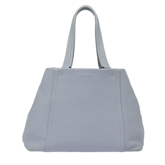 Luxury Prada Tote Bag Leather Blue Silver yk14741