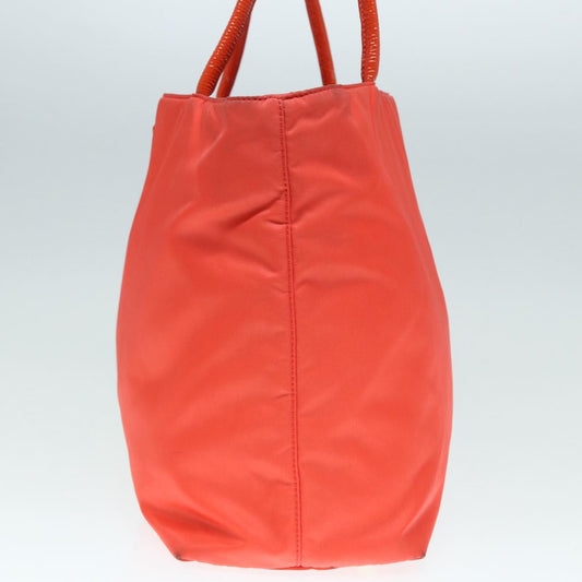 Luxury Prada Hand Bag Nylon Enamel Orange Gold yk14825