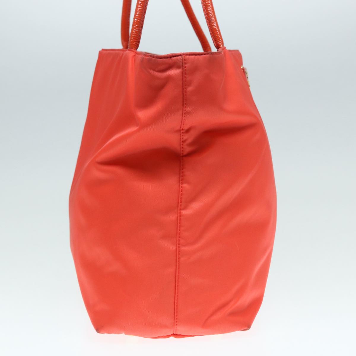 Luxury Prada Hand Bag Nylon Enamel Orange Gold yk14825