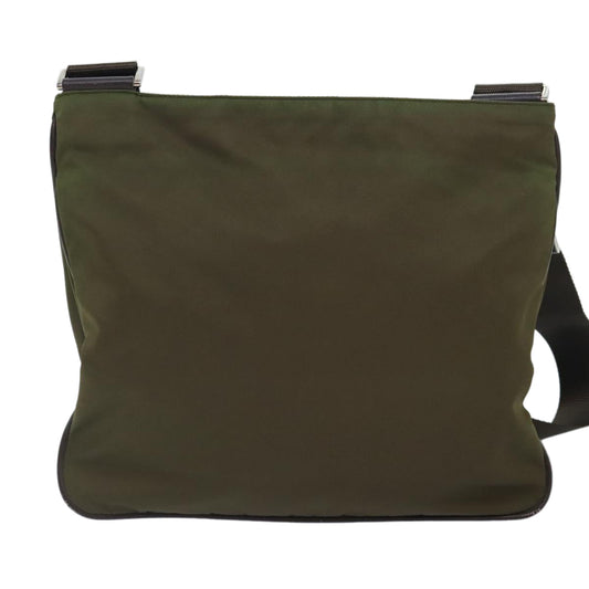 Luxury Prada Shoulder Bag Nylon Khaki Silver yk15095