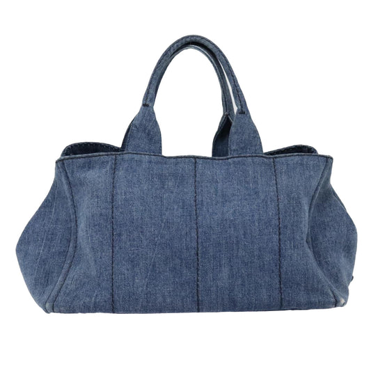 Luxury Prada Canapa GM Hand Bag Denim Blue Gold yk15097