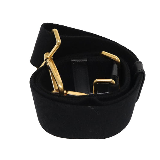 Luxury Prada Adjustable Shoulder Strap Canvas Leather 25.2""-40.9"" Black yk15283