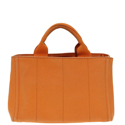 Luxury Prada Canapa PM Hand Bag Canvas Orange Gold yk15292