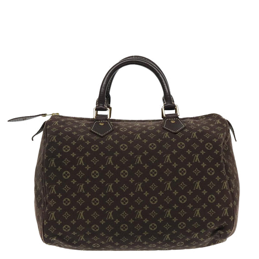 LOUIS VUITTON Monogram Mini Lin Speedy 30 Bag Brown Ebene M95224 LV yk15622