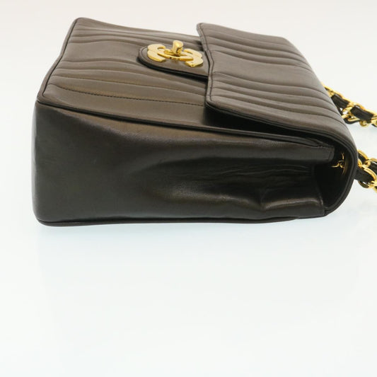 Luxury Chanel Mademoiselle Big COCO Mark Chain ShoulderBag Lamb Skin Black yk4080A