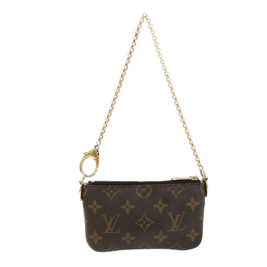 LOUIS VUITTON Monogram Chain Pochette Mira PM Accessory Pouch M60095 LV yk5841