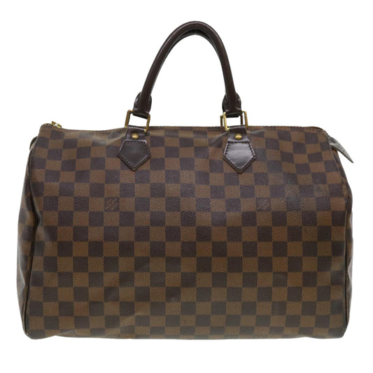 LOUIS VUITTON Damier Ebene Speedy 35 Hand Bag M41523 LV yk6163B