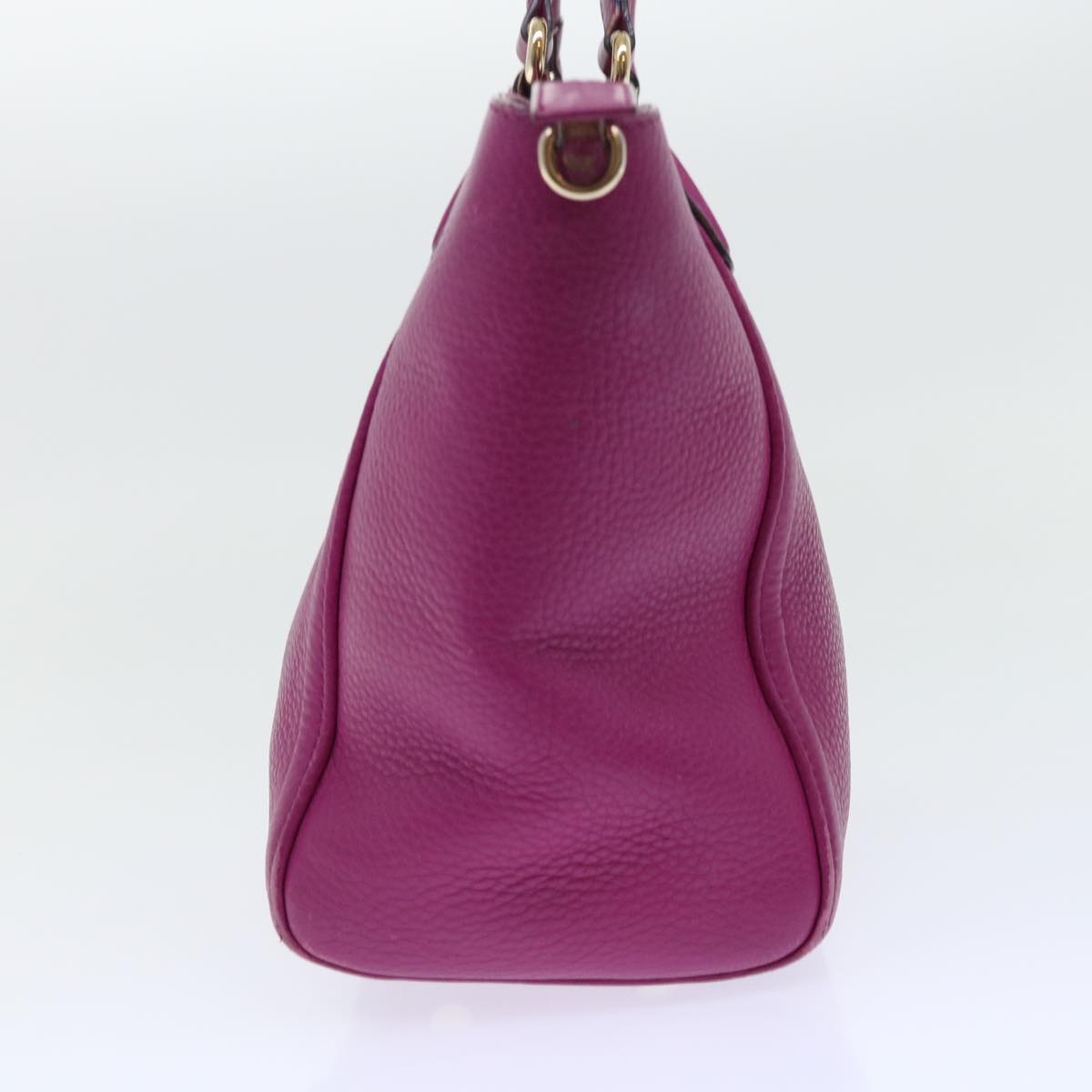 Luxury Gucci Soho Hand Bag Leather 2way Purple 369176 8543