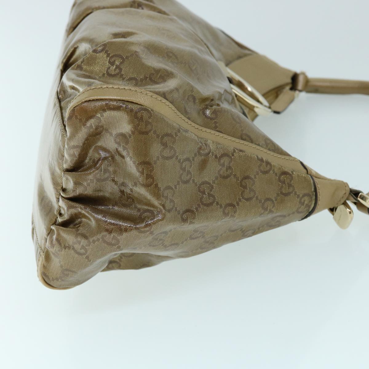 Luxury Gucci GG Crystal Abbey Shoulder Bag Gold Tone 190525 8578
