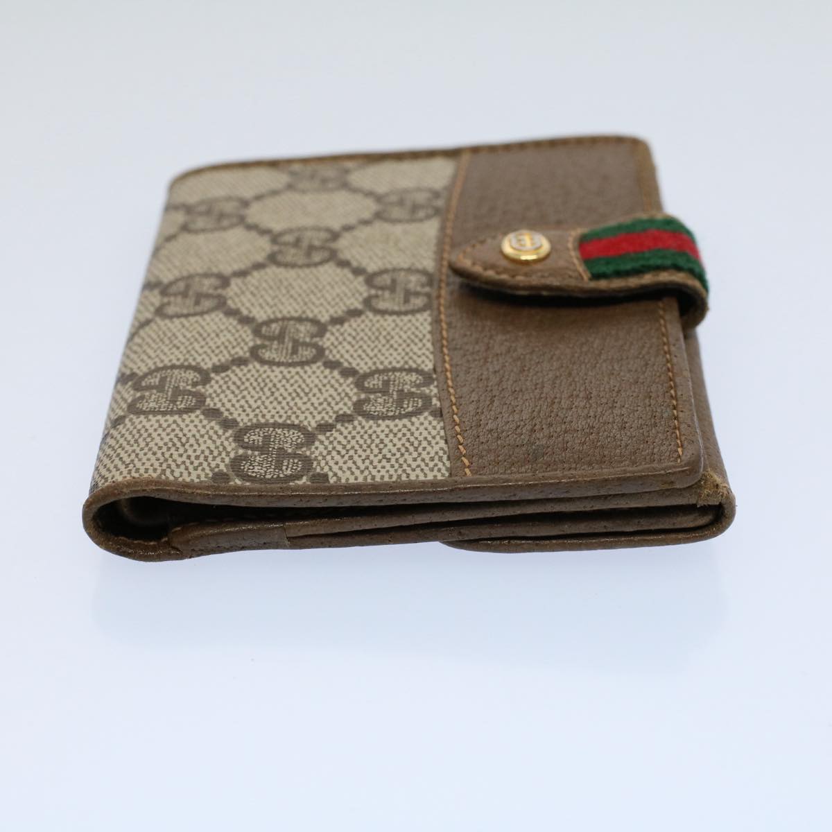 Luxury Gucci GG Canvas Wallet PVC Leather Beige 8700