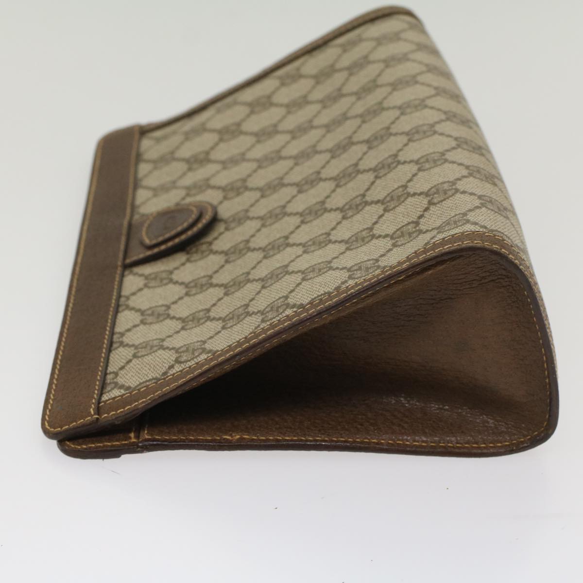 Luxury Gucci GG Canvas Clutch Bag PVC Leather Beige 014 89 0102 8706