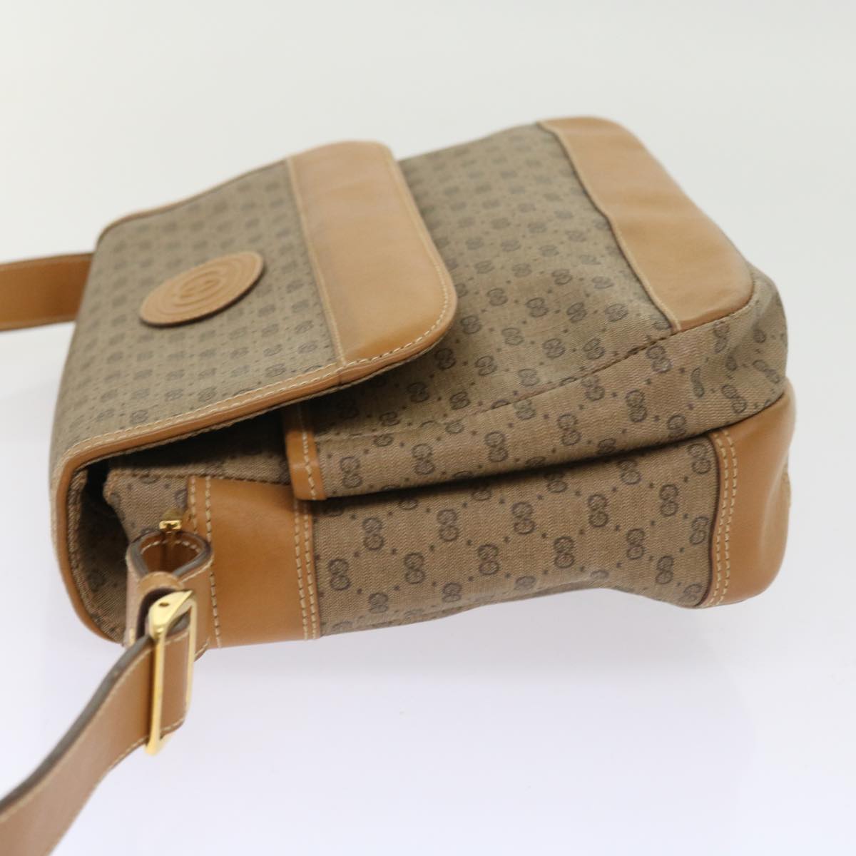 Luxury Gucci Micro GG Canvas Shoulder Bag PVC Leather Beige 8723