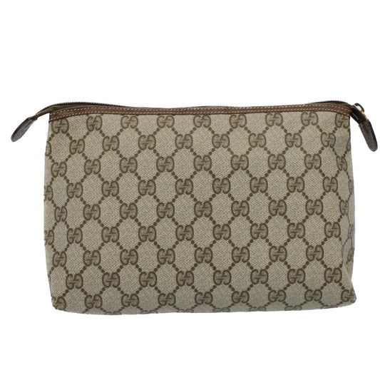 Luxury Gucci GG Canvas Pouch PVC Leather Beige 014 115 6088 9411 8737