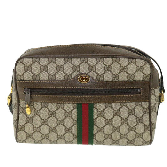 Luxury Gucci GG Canvas Web Sherry Line Shoulder Bag Beige Red 001 4071 5 8754