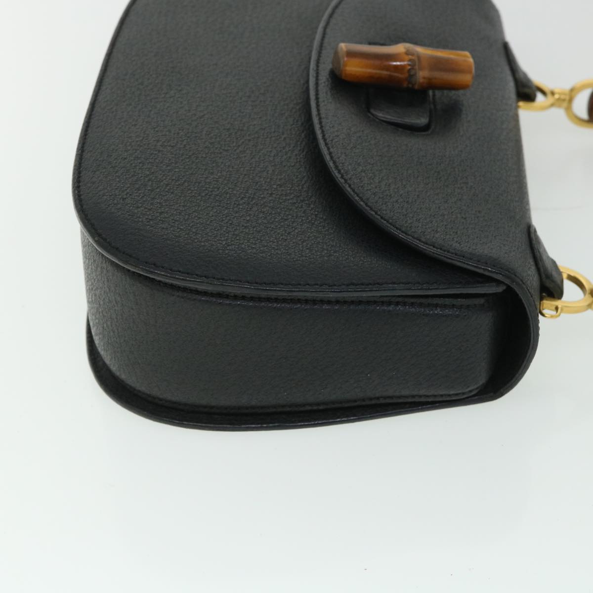 Luxury Gucci Bamboo Hand Bag Leather Black 000 2113 0633 8763