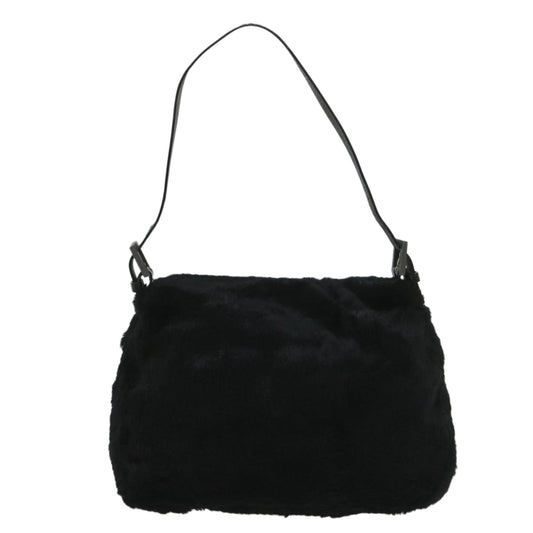 Luxury FendiMamma Baguette Shoulder Bag Fur Blackyk9200