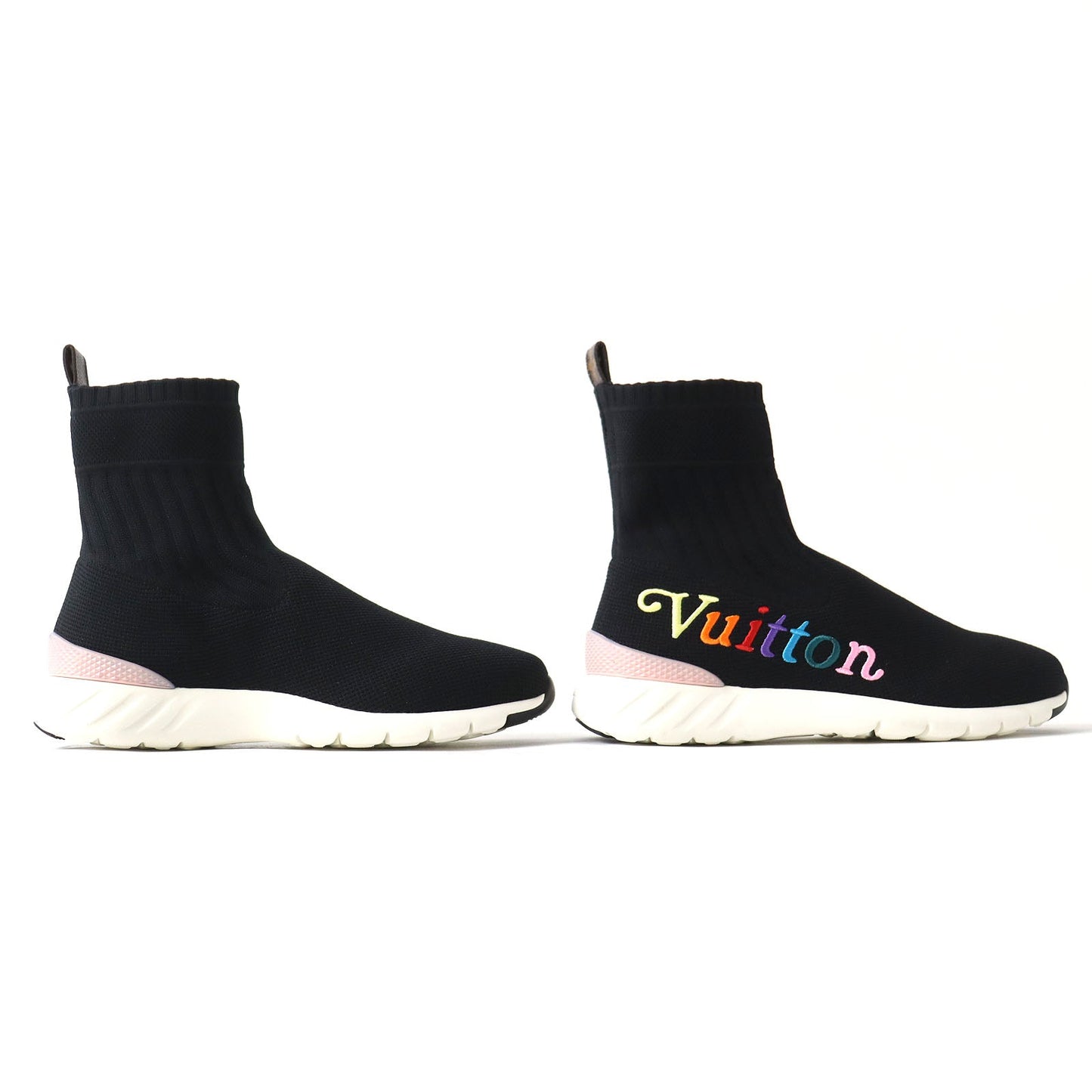 LOUIS VUITTON sneakers canvas Black x multicolor After game line 36