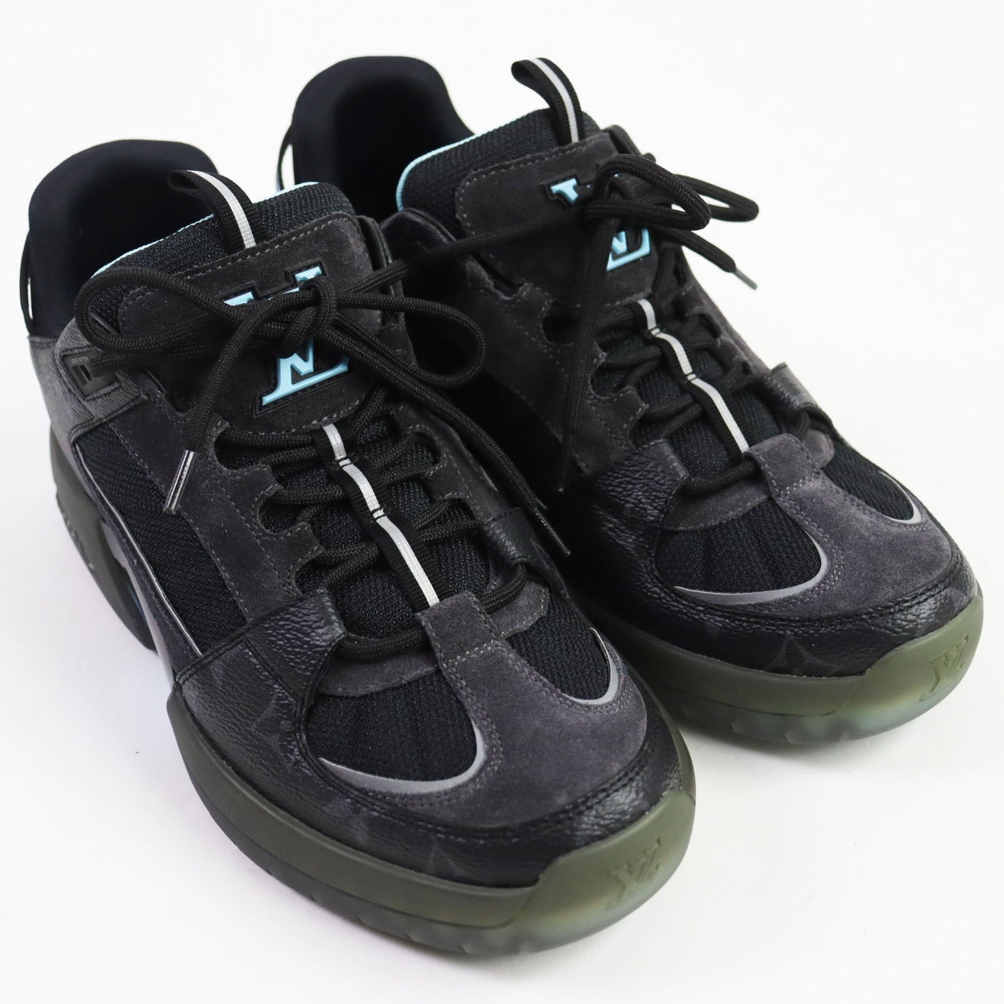 LOUIS VUITTON Low cut sneakers 1A9J6R Part: suede black Abbey line mens 6
