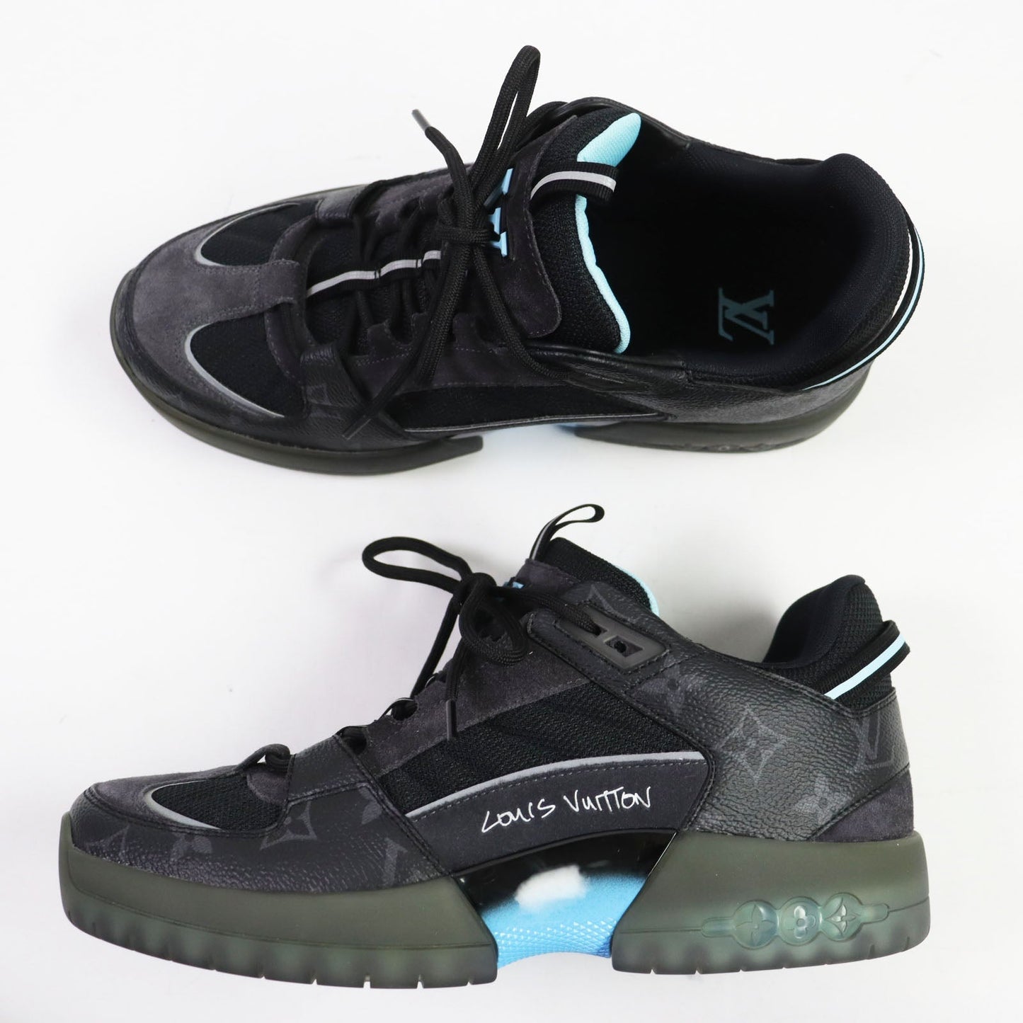 LOUIS VUITTON Low cut sneakers 1A9J6R Part: suede black Abbey line mens 6