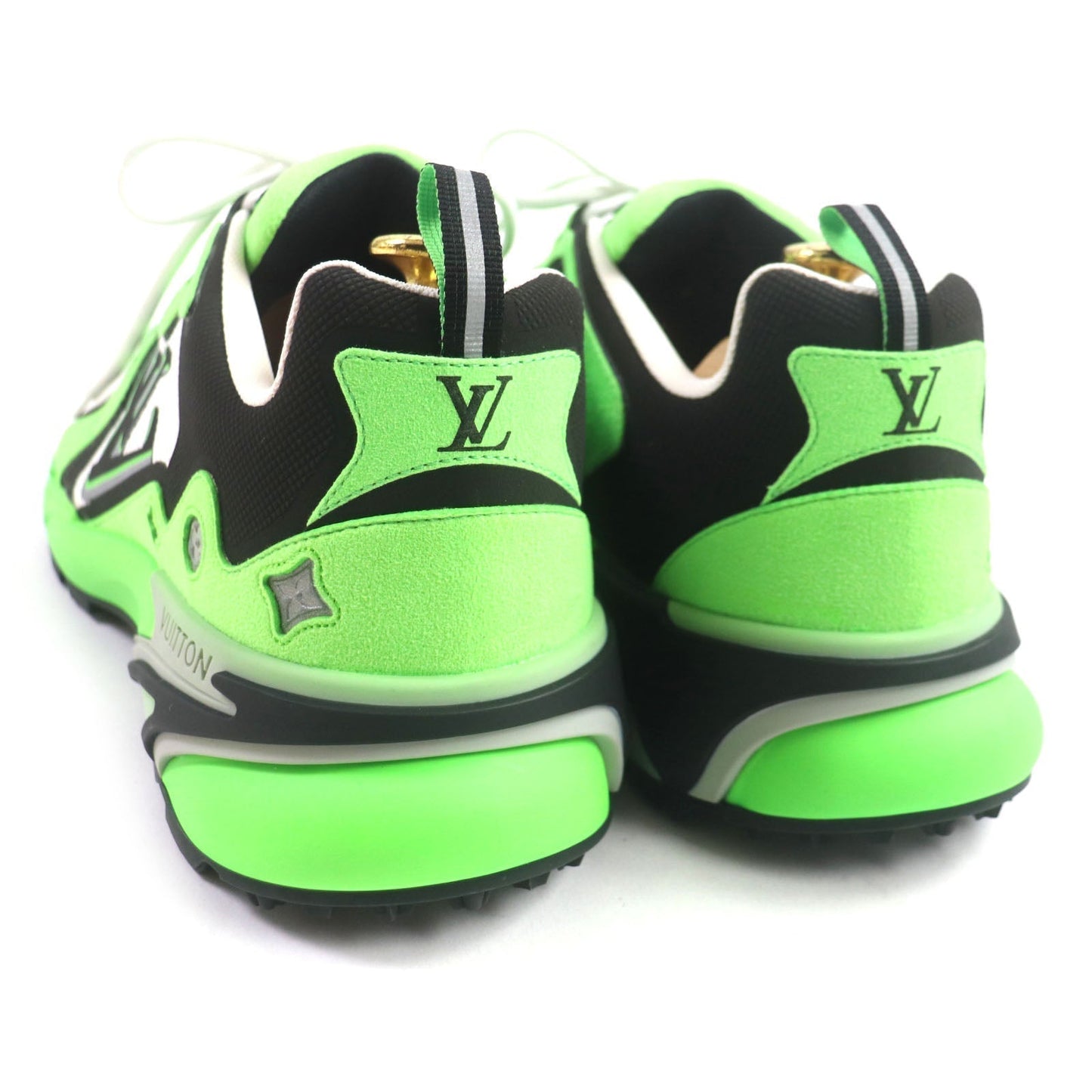 LOUIS VUITTON Low cut sneakers Part: suede Lime Black White Tatic Line mens 8