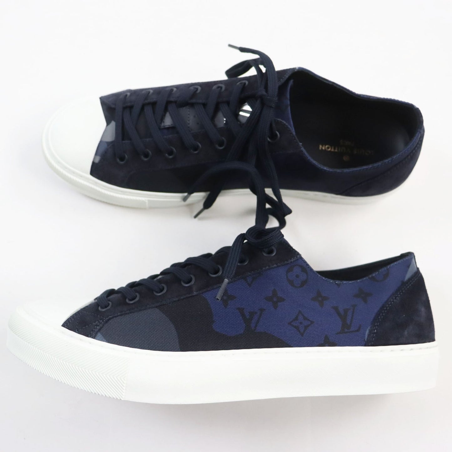 LOUIS VUITTON Low cut sneakers Part: suede Navy Tattoo line mens 8