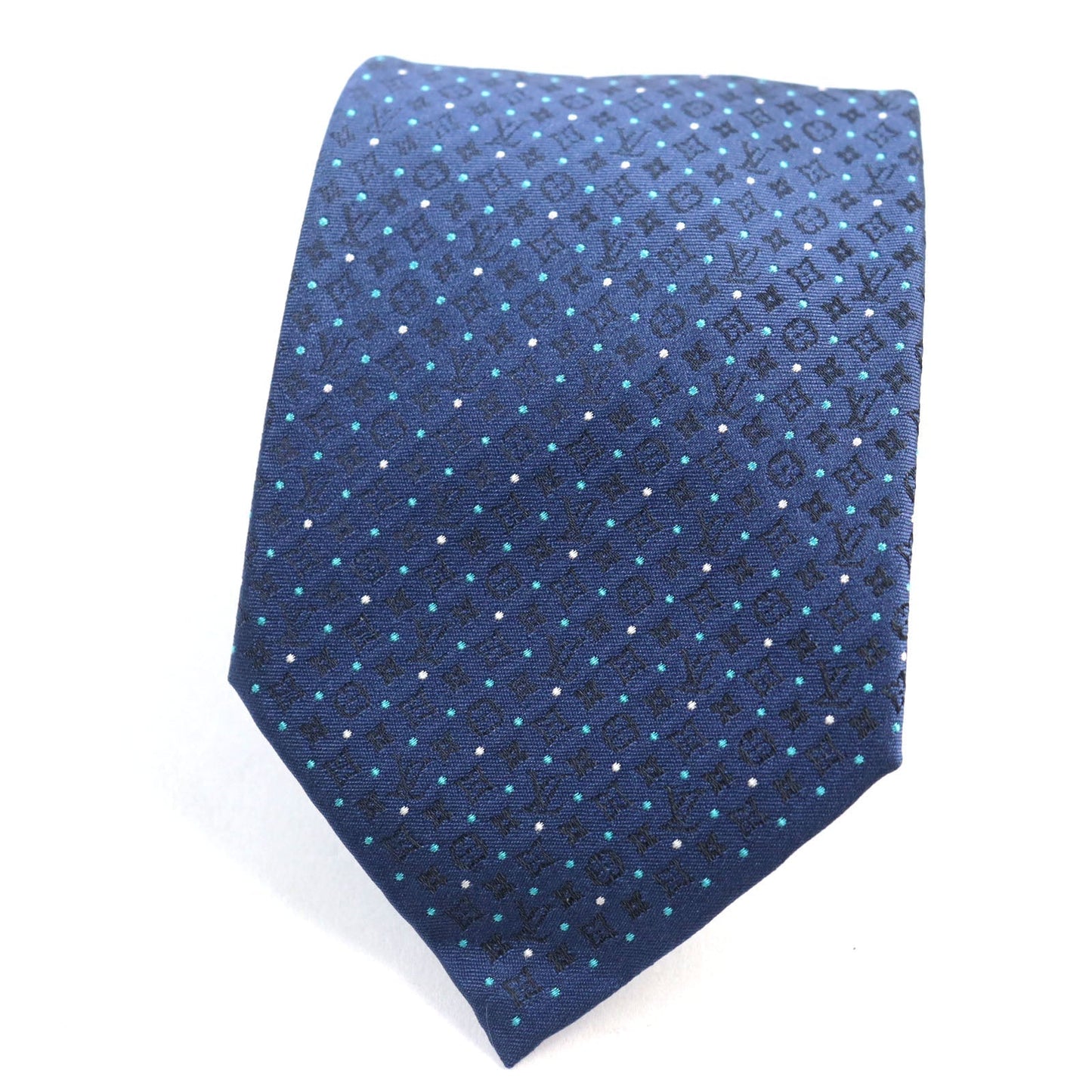 LOUIS VUITTON tie M73547 silk Blue Dot Pattern Cravat Microdots